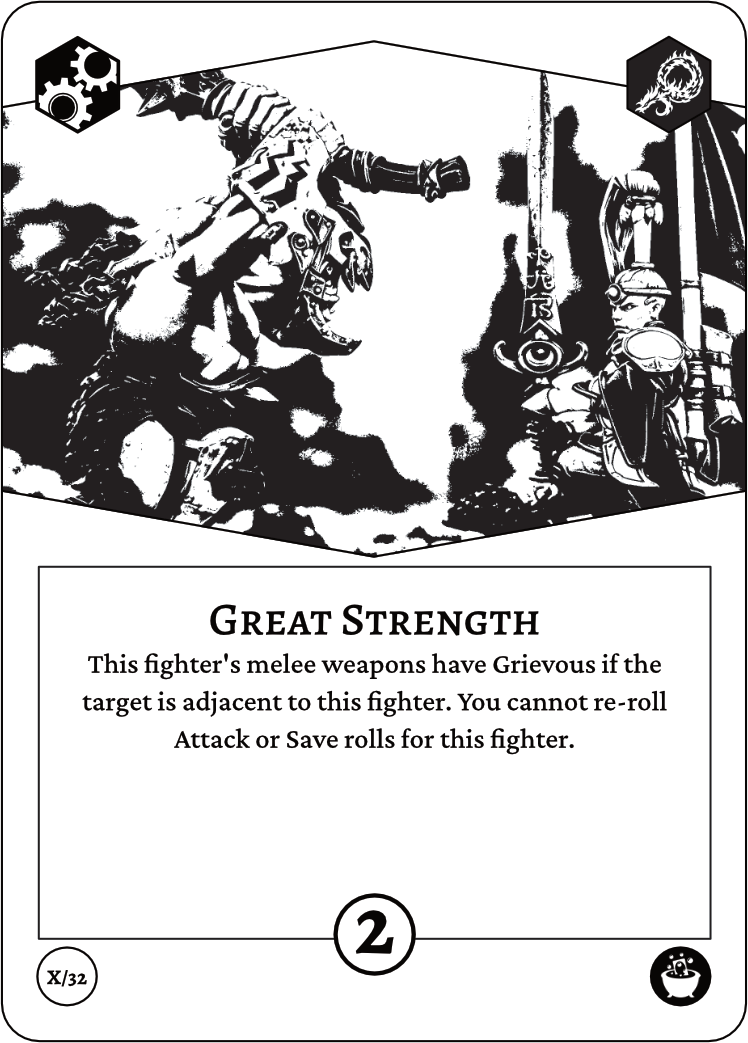 Auto-generated description: A large, armored orc-like warrior aggressively confronts a smaller, armored soldier in a dynamic battle scene.